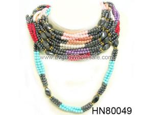 Hematite Beads Stone Chain Choker Fashion Women Necklace